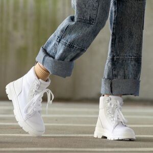 Dr. Martens White Lace-Up Combat Boots